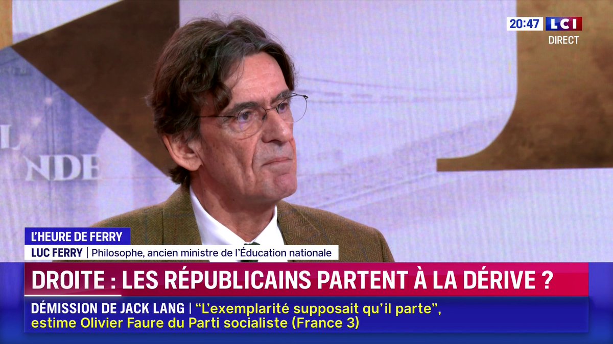 Les Républicains : "J'ai passé ma vie à soutenir Xavier Bertrand, je ne voterai plus jamais pour lui à cause du budget", confie Luc Ferry ▶️ ✦ Margot Haddad ✦