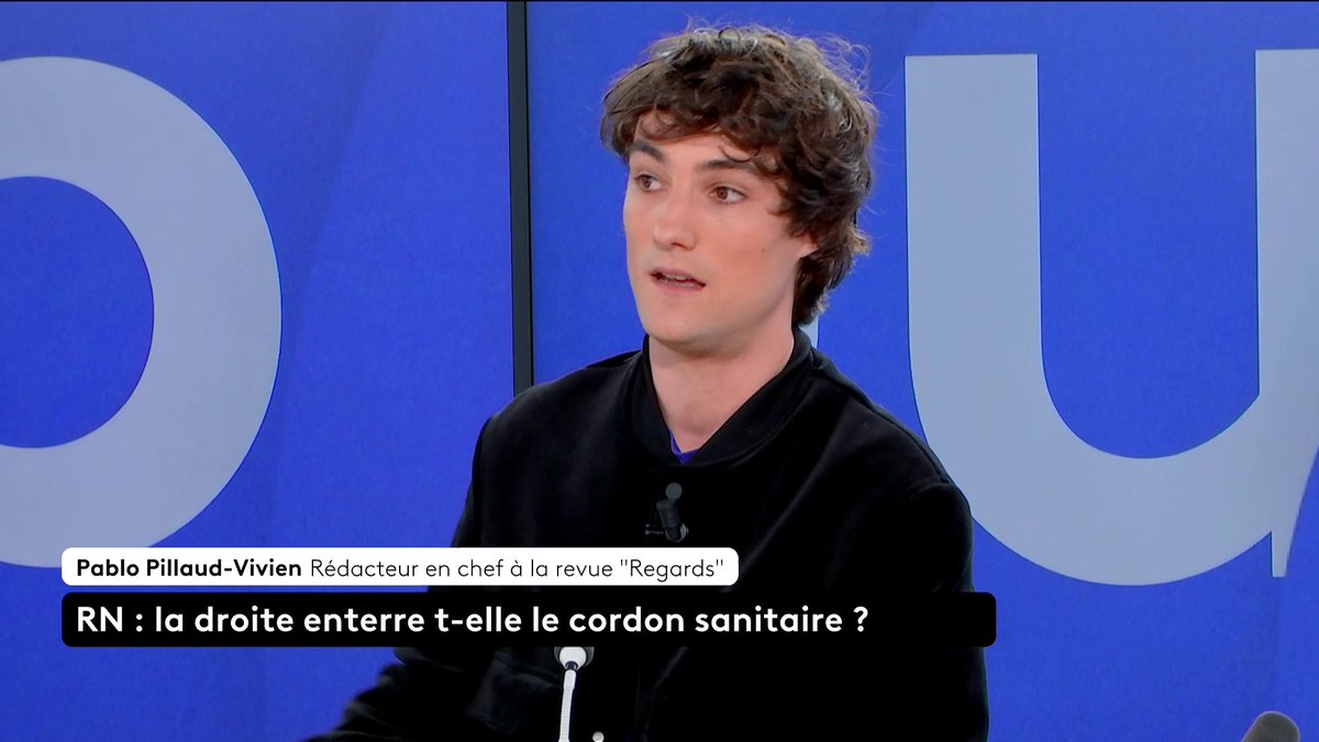 🔴 Droite : "Lorsqu’on regarde les études d’opinion, on voit bien qu’une majorité des sympathisants LR sont favorables à une alliance avec l’extrême droite, alors que chez les macronistes, la digue reste infranchissable", observe Pablo Pillaud-Vivien. #LePourEtLeContre #canal16