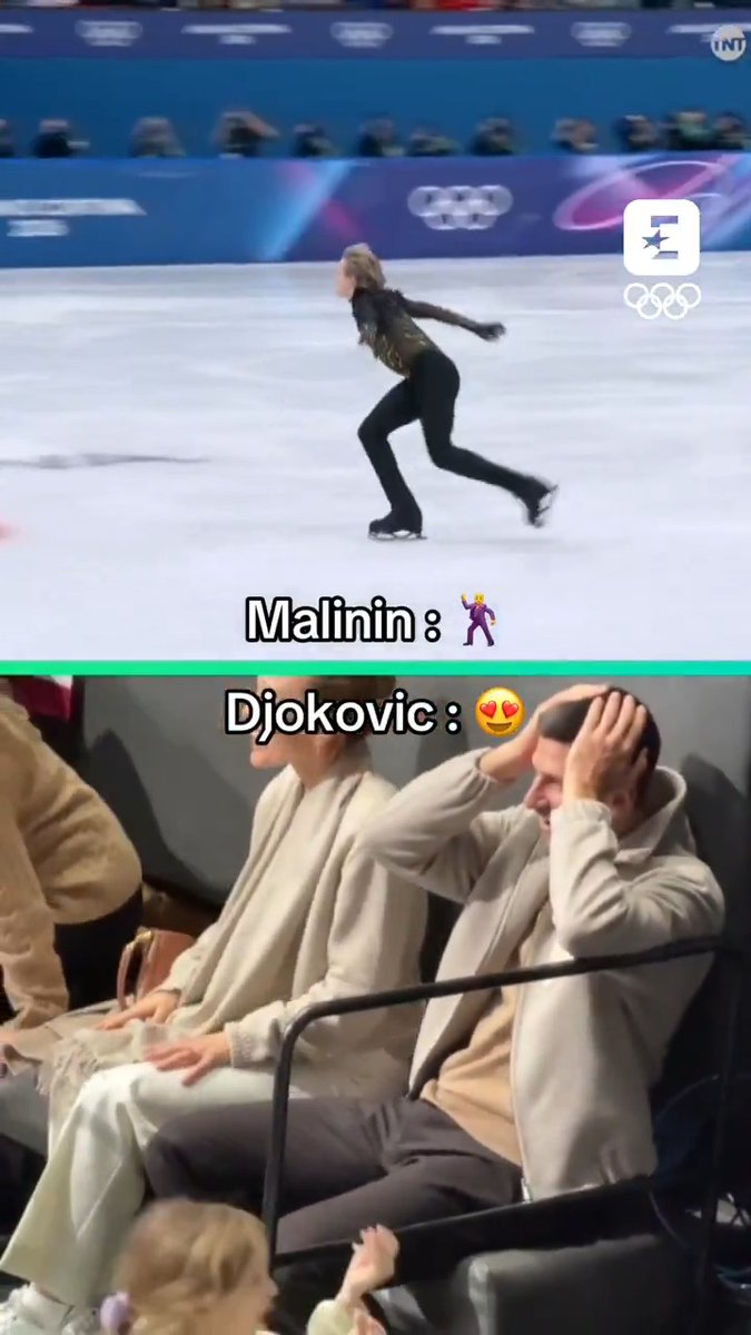 Le Djoker, comme nous tous, en extase devant la sublime prestation de Malinin #MilanoCortina2026