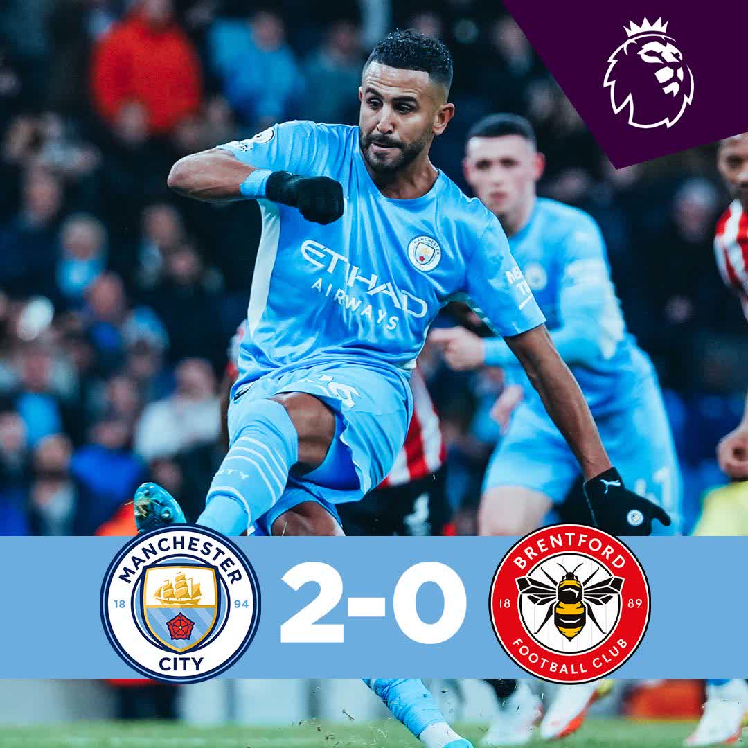 #OnThisDay: #ManCity 2-0 Brentford [2022] ⚽️ [40' P] Riyad Riyad Mahrez ⚽️ [69'] Kevin De Bruyne