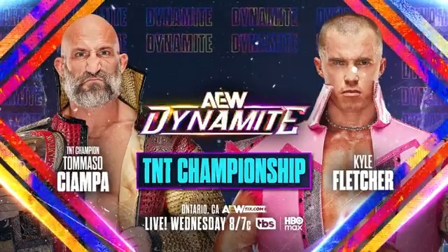 #AEWDynamite LIVE, 8/7c on TBS + HBO Max This Wednesday, 2/11! TNT Championship Tommaso Ciampa vs @KyleFletcherPro Fletcher wants to walk into #AEWGrandSlam Australia as TNT Champion, but to get his "Hero’s Welcome," he'll have to defeat the "Psycho Killer," THIS WEDNESDAY!
