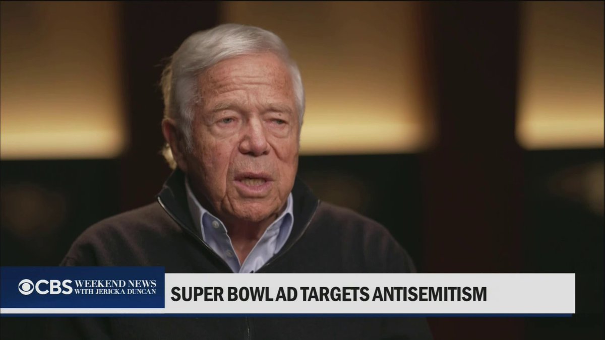 New England Patriots owner Robert Kraft started a campaign in 2023 encouraging people to wear a small blue square with a hashtag. It's a symbol that started off challenging people to stand up to Jewish hate, but these days Kraft says it's meant to call out hate, in all of its forms.
