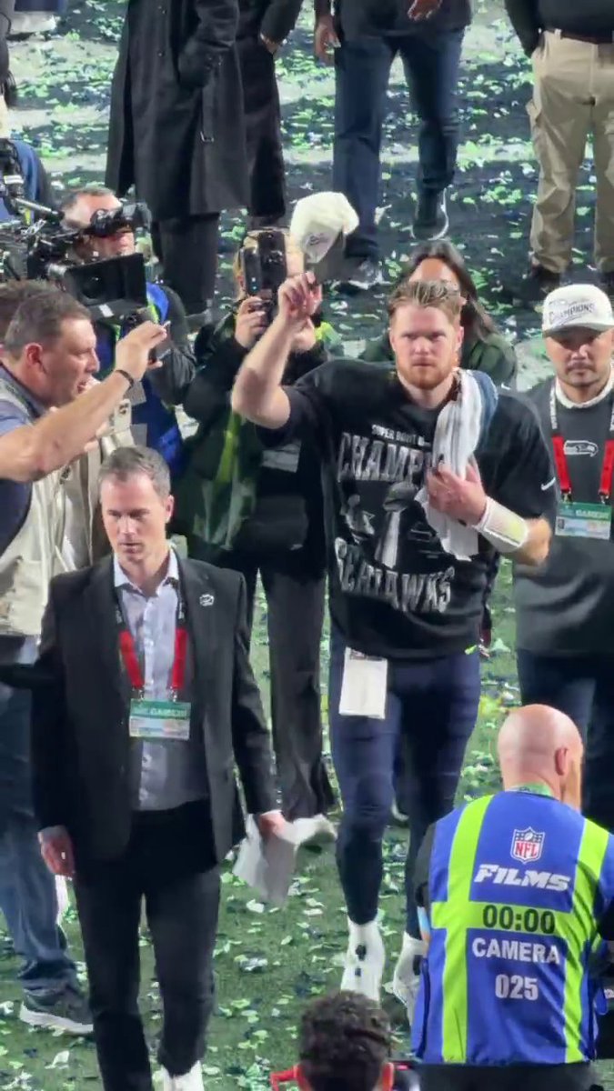 Sam Darnold walking off the field a Super Bowl champion 🥹🏆