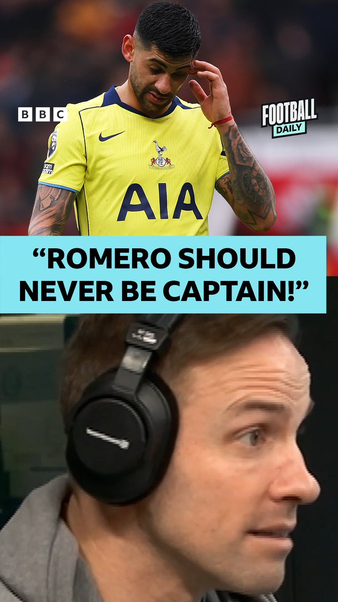 😬 "It's a disgrace... nobody told him off, that's why he keeps getting sent off!" 🗣️ Julien Laurens believes Cristian Romero should never have been Tottenham's captain, and should have the armband removed. 🟥 He was sent off against Man United #Spurs #Romero #BBCFootball
