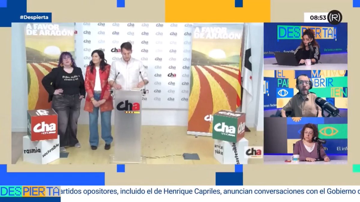 "El PSOE no puede parar esta ola. La forma de pararla no es con táctica electoral, es con hechos y con una estrategia de fondo" Pablo Echenique sobre la ultraderecha y las elecciones en Aragón 👇🏽 📺 DESPIERTA!
