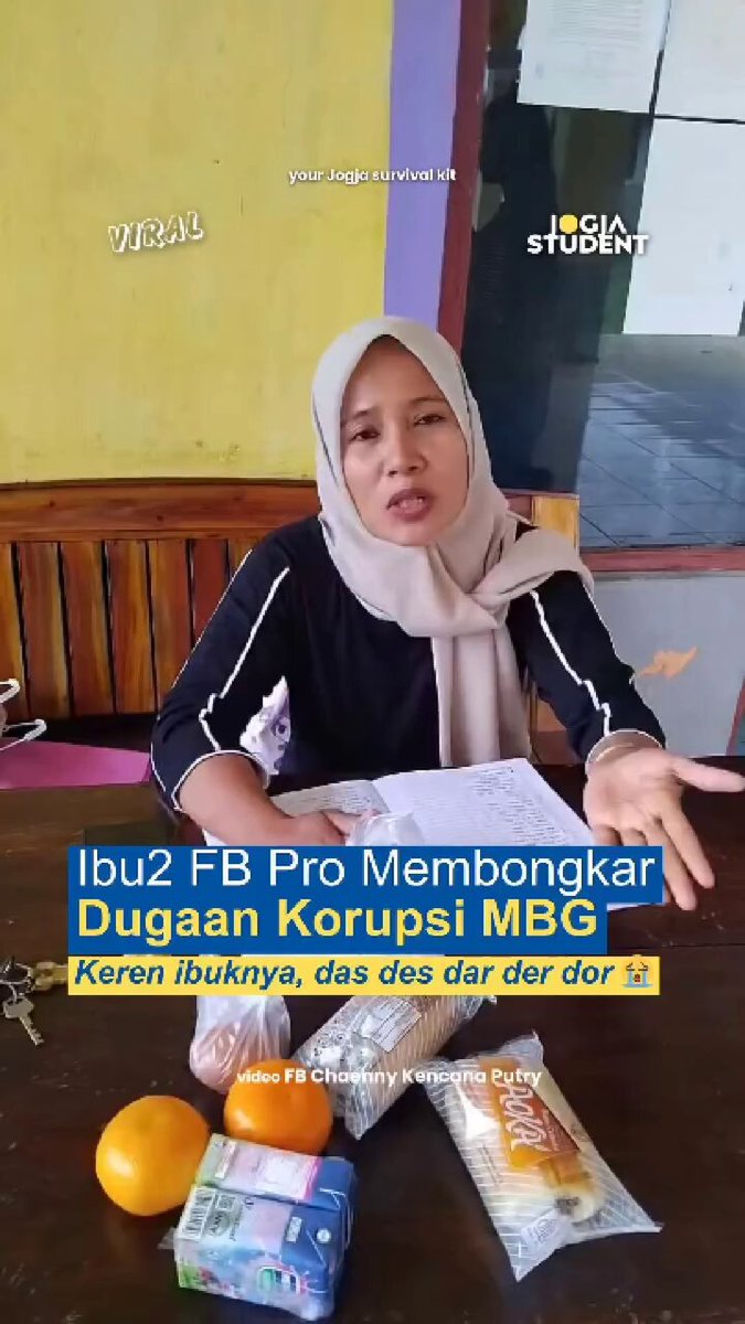 Viral seorang ibu merekam dan spill isi menu 3 hari Pembagian MBG Balita di Luwung Kencana, Blok Kertawinangun, Cirebon. Ibu ini menyoroti porsi dan kualitas MBG yang dinilai tidak sesuai. Ia berharp ke depan ada perbaikan dalam pengelolaan. Sc: jogjastrudent