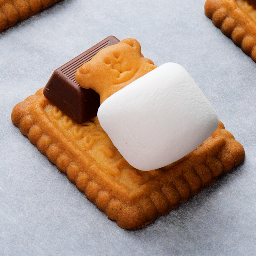 【マシュマロを焼くだけ♡】「これ考えた人、天才！」簡単カワイイおやつレシピ / Marshmallow Cookies🐻💤