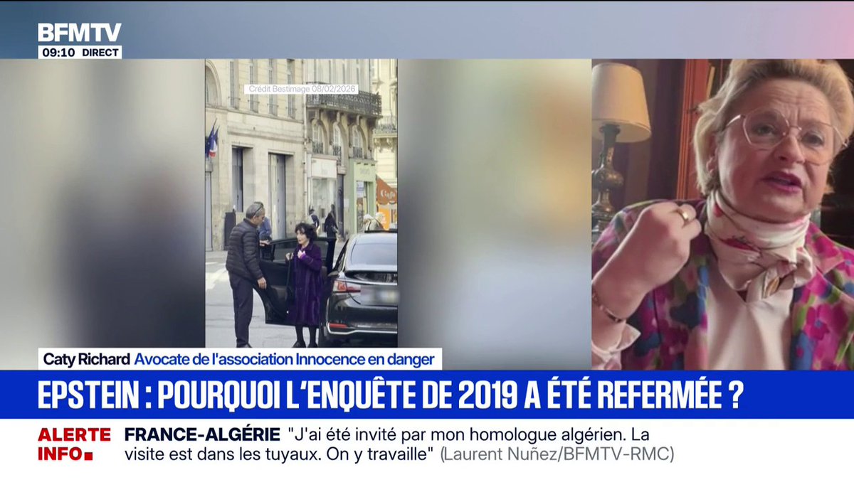 🔴🇫🇷 ALERTE INFO - Caty Richard, avocate, appelle à rouvrir l'enquête sur l'affaire Epstein en France. Au nom des victimes. Oui, une enquête, et Oui à une commission d'enquête à l'Assemblée Nationale.