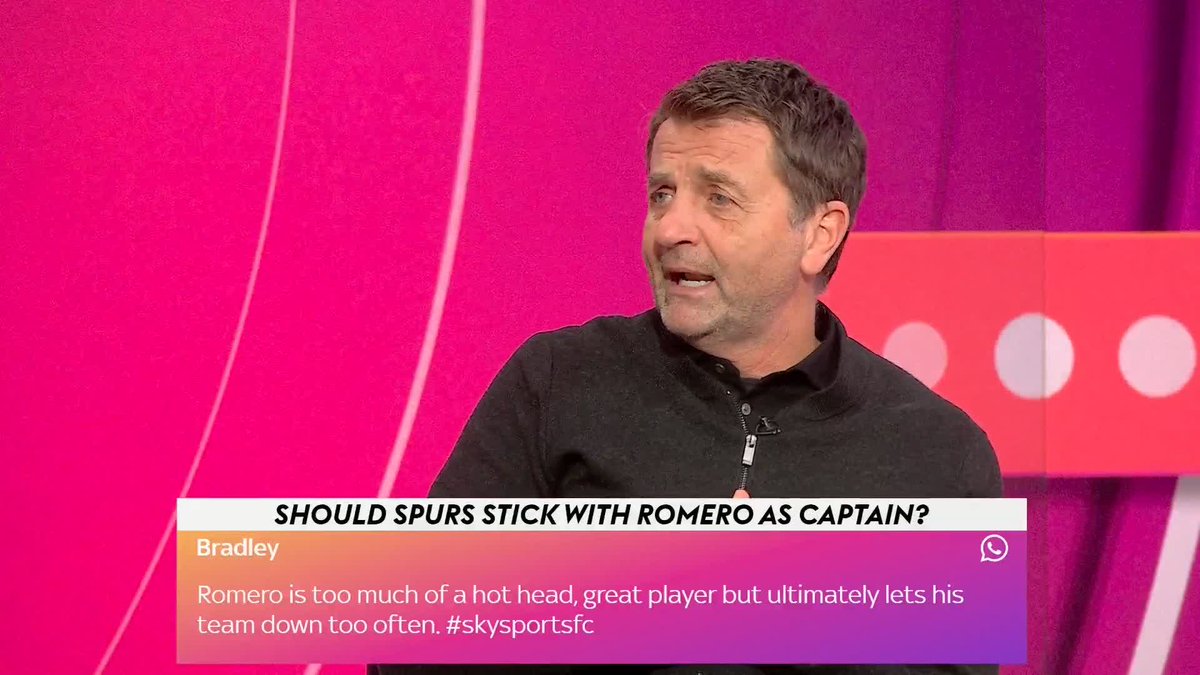 🗣️ "As a manager you wouldn't rely on this guy" Tim Sherwood says that he wouldn't keep Cristian Romero as captain if he were in charge of Tottenham Hotspur. #SkySportsFC