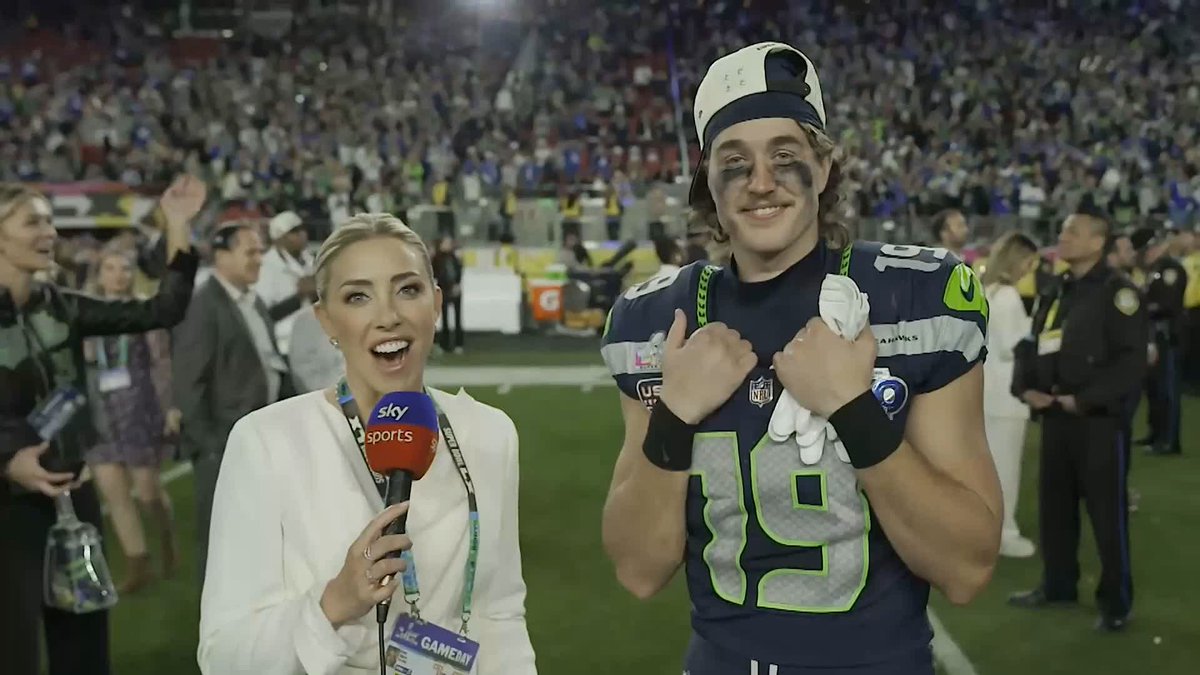 "No words!" 💙 Jake Bobo is a Super Bowl champion! 🏆
