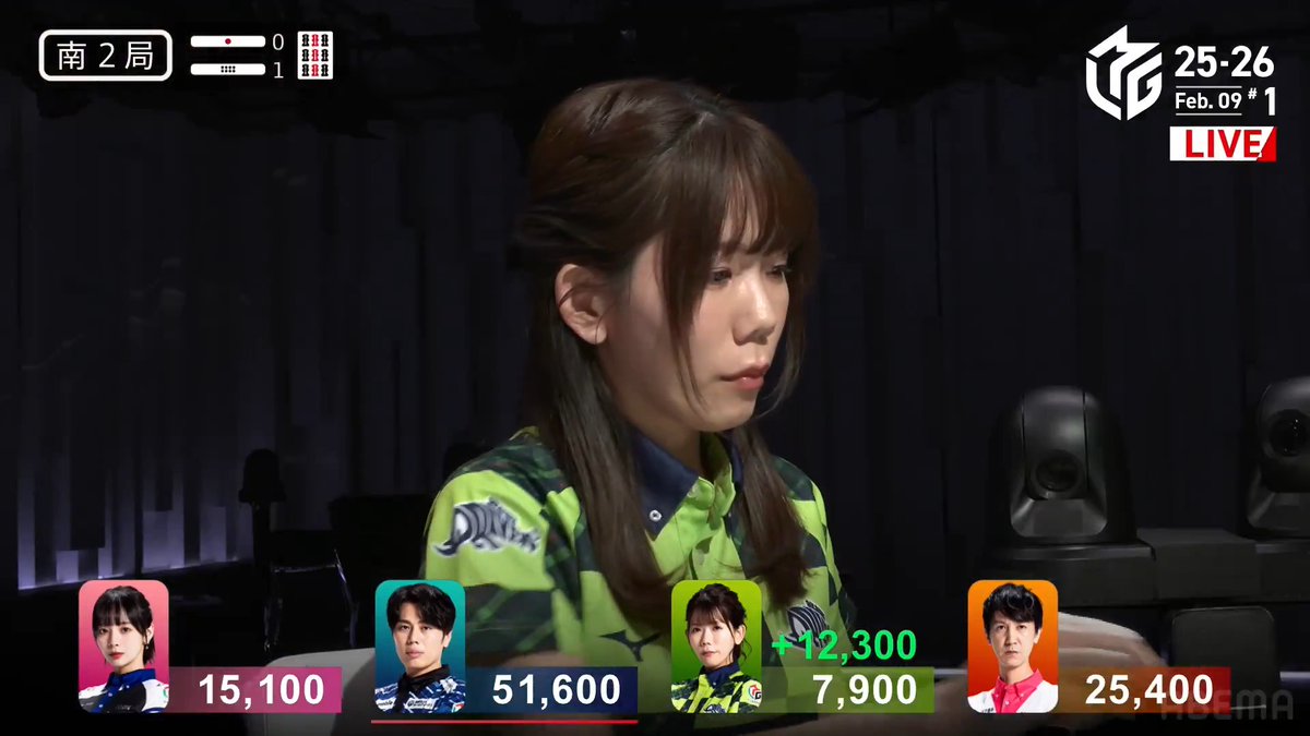 #Mリーグ 2025-26試合ダイジェスト📹 南2局1本場 #浅見真紀 選手の跳満のアガリ！ 苦しい4着目の浅見選手 🀅を仕掛けみるみる手が育ち 🀞🀄のシャンポン待ち聴牌！ 寿人選手から高め🀄の出アガリ！ 12000を決めて一気に2着目に浮上！ 👇動画タップで今すぐ無料視聴
