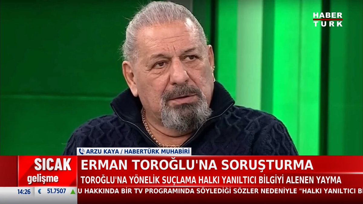 #SICAKGELİŞME - Erman Toroğlu'na soruşturma İstanbul Cumhuriyet Başsavcılığı, Erman Toroğlu hakkında "halkı yanıltıcı bilgiyi alenen yayma" suçlamasıyla soruşturma başlattı.