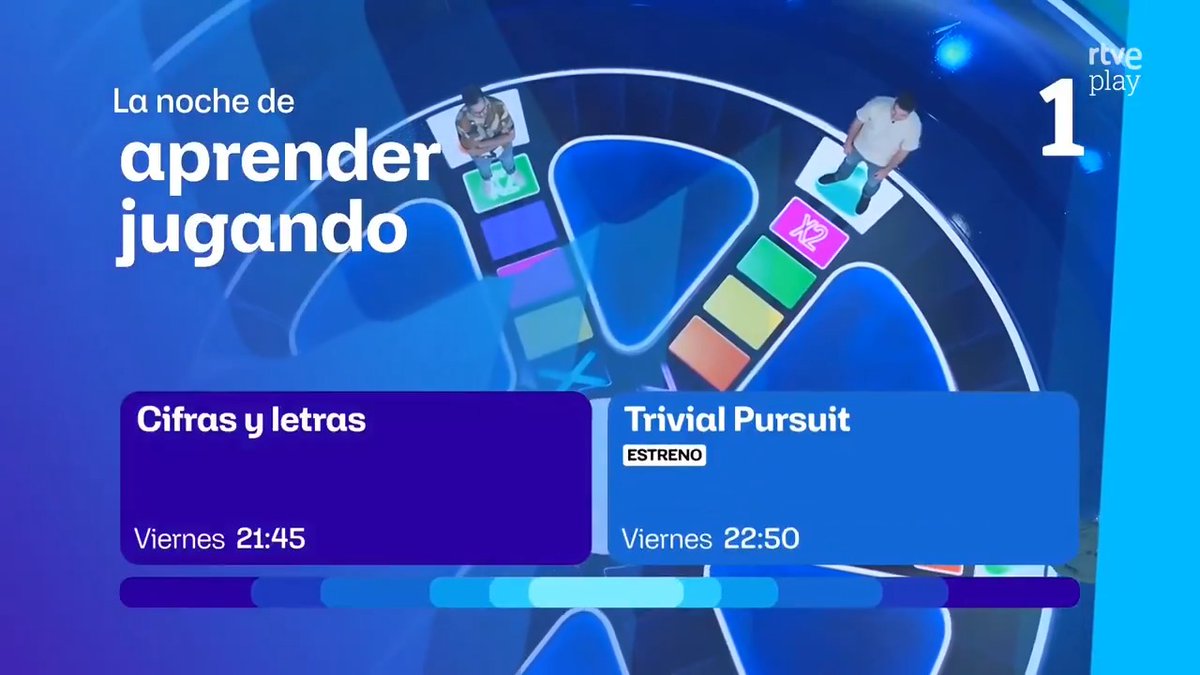 El viernes a las 21:45, después del Telediario, Cifras y Letras salta a La 1 💙📺 David y Elena están nerviositos. No les falléis 😅 #CifrasYLetras