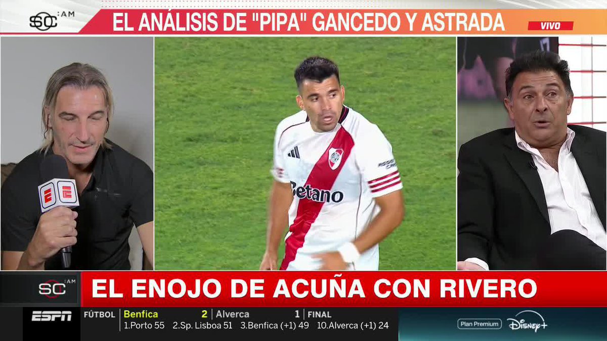 En #SportsCenterAM, Astrada y Gancedo opinaron sobre el enojo del Huevo Acuña con Rivero. ¿Cómo eras en la cancha con el Pipa, Negro? 😂 📺 #DisneyPlus Plan Premium