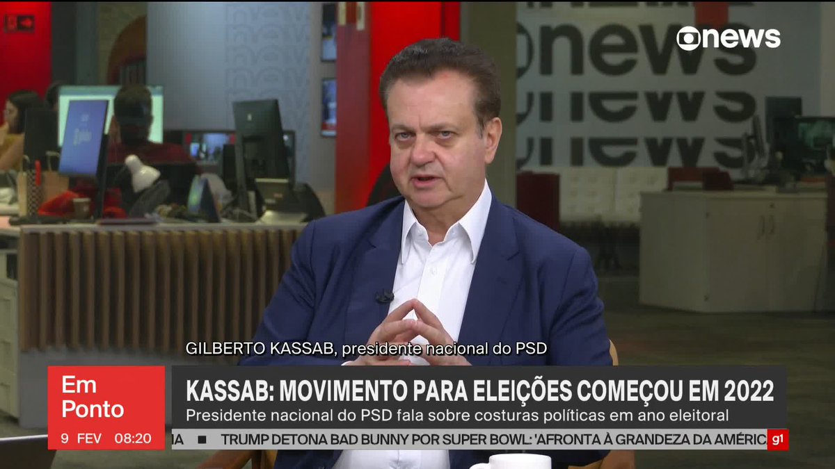 “Se o nosso candidato for para o segundo turno, ganha a eleição”, diz Gilberto Kassab, presidente nacional do PSD. ➡️ Assista à #GloboNews: #GloboNewsEmPonto