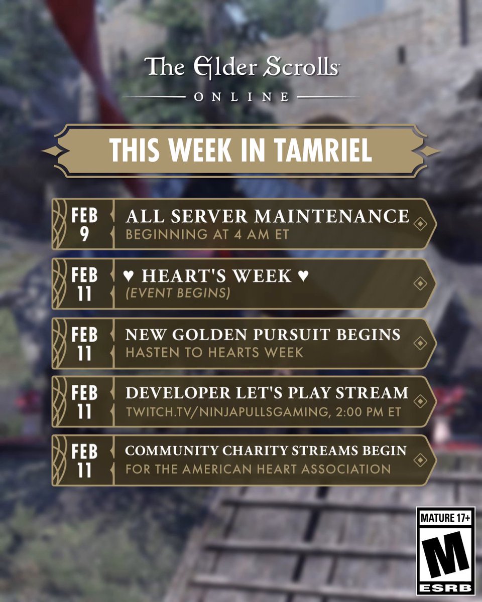 Love in the air this week, as Heart's Week begins in Tamriel and across the ESO Community. 💕 Check out what's in store.