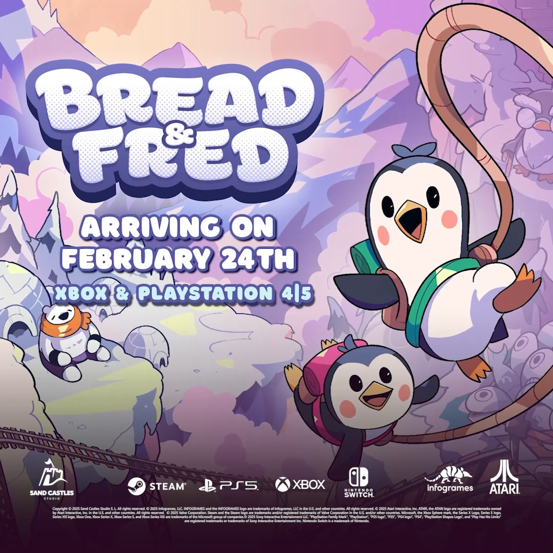 Bread & Fred is coming to Xbox and PlayStation. These co-op penguin pals are ready to scale mountains and stress-test friendships. Will you stay cool or flip out? Available Feb. 24th! Wishlist today 🐧