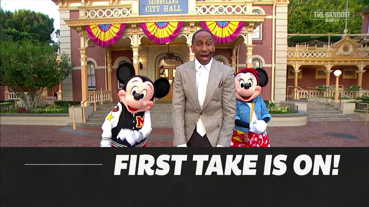 "Look at my friends! Mickey and Minnie, how you doing?" 😅 Stephen A Smith and the First Take crew are live from Disneyland Resort 🏰 (via First Take)