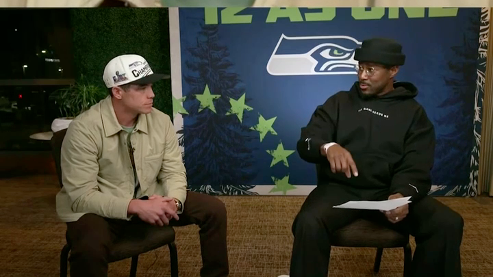 Seahawks kicker Jason Myers reacts to his team's Super Bowl victory after he kicked a historic five field goals in the big game. He tells Nathaniel E Burleson what made the Seahawks special, saying, "This team has been so close from honestly the moment we stepped into the building in April, so it's just been an amazing season for sure."