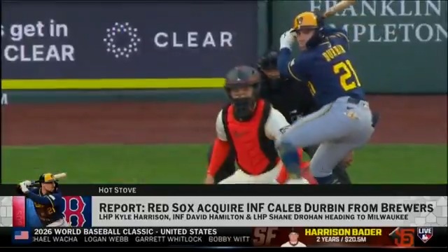 #MLBNHotStove reacts to the Red Sox reportedly acquiring Caleb Durbin and discusses the Rafael Devers trade tree continuing to grow with Kyle Harrison heading to Milwaukee.