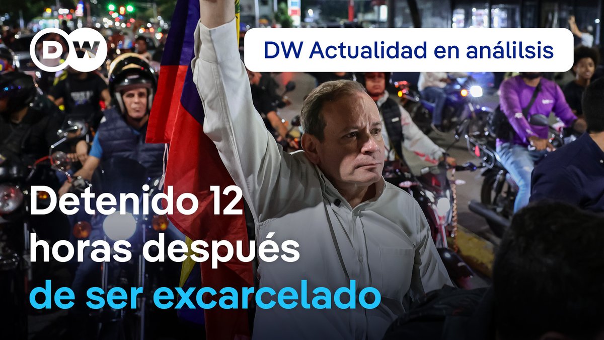🟣 Detienen a Juan Carlos Guanipa, aliado de María Corina Machado, por "incumplir condiciones" de la excarcelación El dirigente opositor venezolano Juan Pablo Guanipa fue detenido menos de 12 horas después de ser excarcelado. La Fiscalía de Venezuela lo acusa de incumplimiento de las condiciones impuestas para su excarcelación y solicitó la prisión domiciliaria. Tras salir de prisión, Guanipa habló de elecciones y participó en una caravana de autos y motocicletas para pedir por la liberación de los presos políticos. El hijo del político asegura que su padre no violó ninguna de las condiciones para su salida de prisión.