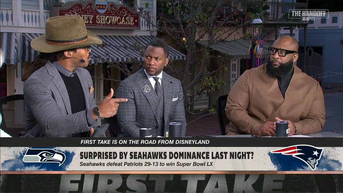 The crew shared their thoughts on the Seahawks defeating the Patriots 29-13 in the Super Bowl 🏆 "[The Seahawks dominance] was expected. ... We've seen it all year, they had a great display yesterday." —Cam Newton 🏈 "I'm feeling sorry for the New England Patriots defense, because they showed up." —Stephen A Smith ✍️