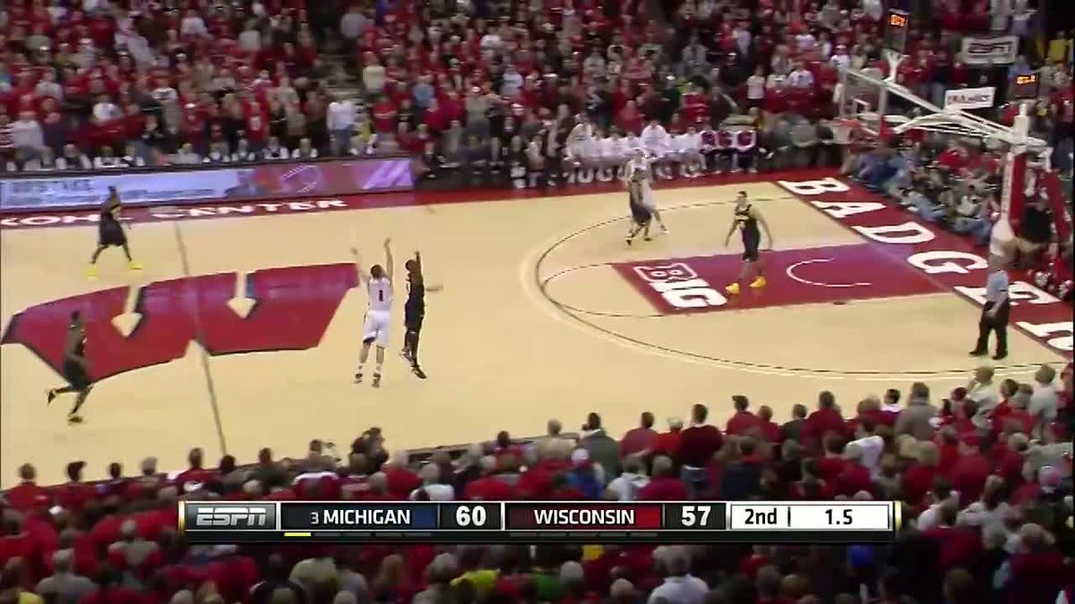 BRUST BEATS THE BUZZER! 🚨 #OTD in 2013, Ben Brust's halfcourt buzzer-beater sent Wisconsin Basketball to OT in an eventual win against No. 3 Michigan.