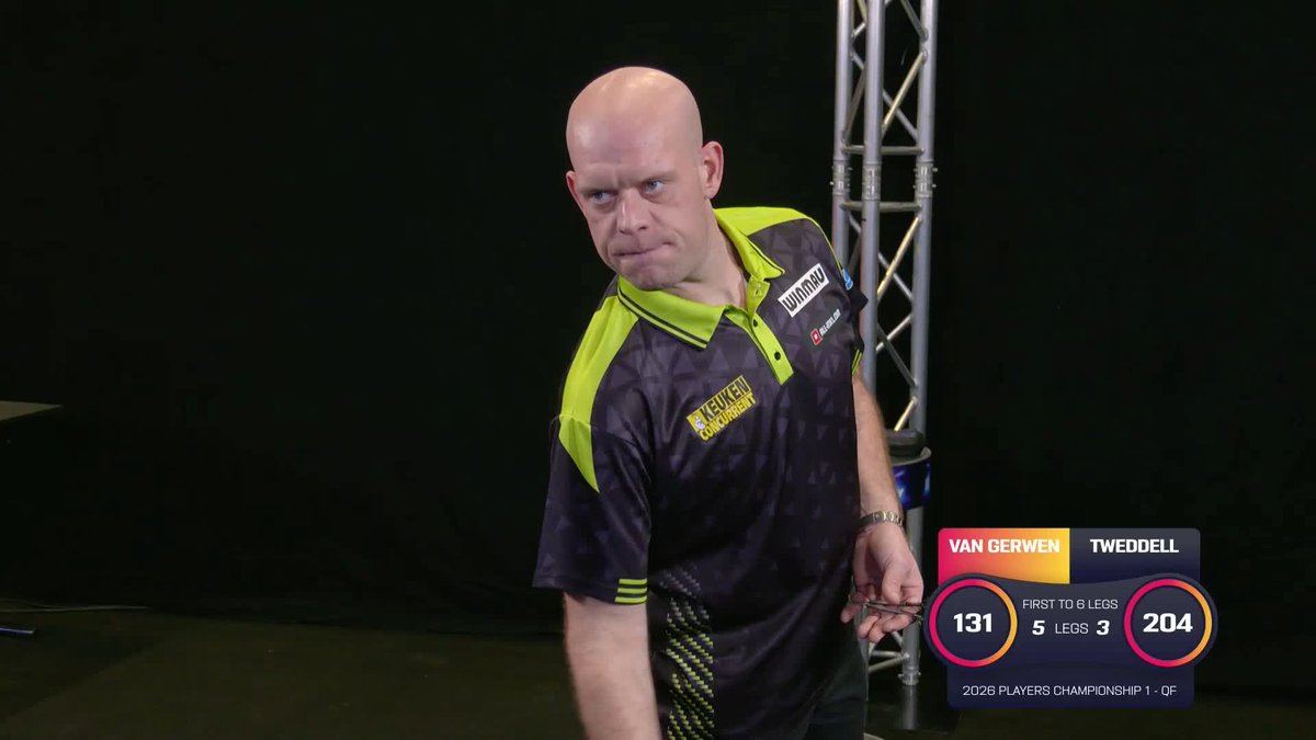 VAN GERWEN IS SEMI-FINAL BOUND! It took Michael van Gerwen eight match darts, but he finally gets over the line against Jack Tweddell to reach the semi-finals! 📺 #PC1