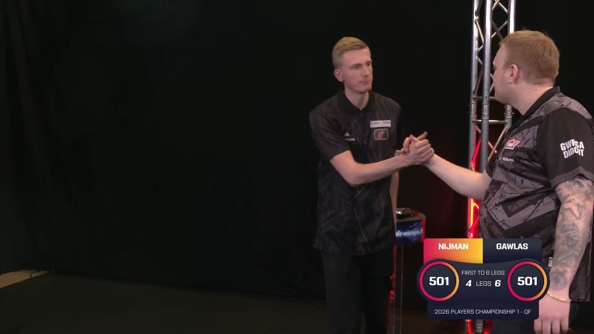 NEW GROUND FOR GAWLAS! 🇨🇿 Adam Gawlas is through to his first ProTour semi-final! The 23-year-old beat Wessel Nijman 6-4, setting up a clash with Nathan Aspinall on Streaming Board Two! 📺 #PC1