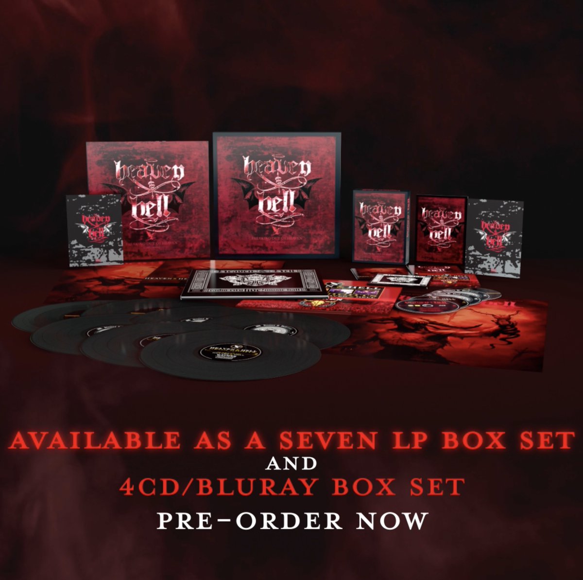 Take a look at the contents of the vinyl and CD box sets of Heaven & Hell, Breaking Out Of Heaven (2007 - 2009). The sets contain The Devil You Know plus 3 bonus tracks, the full Live At Radio City Music Hall concert and Neon Nights: Live At Wacken Festival. Breaking Out Of Heaven will be released on 27th March 2026 and can be pre-ordered here