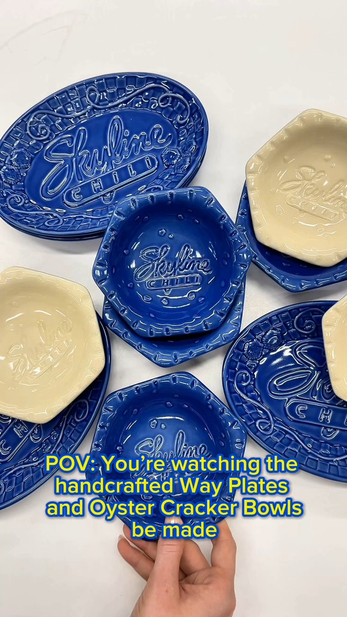 Look at this. 👀🍽️ We teamed up with Rookwood Pottery to create a limited-edition collection of handcrafted Way Plates and Oyster Cracker Bowls. ✨ Enter our #NationalChiliDaySweepstakes for a chance to score this one-of-a-kind Skyline set and a $50 Skyline Gift Card. 🔗 Enter here: Limited quantities are also available for purchase on Don’t wait 😉