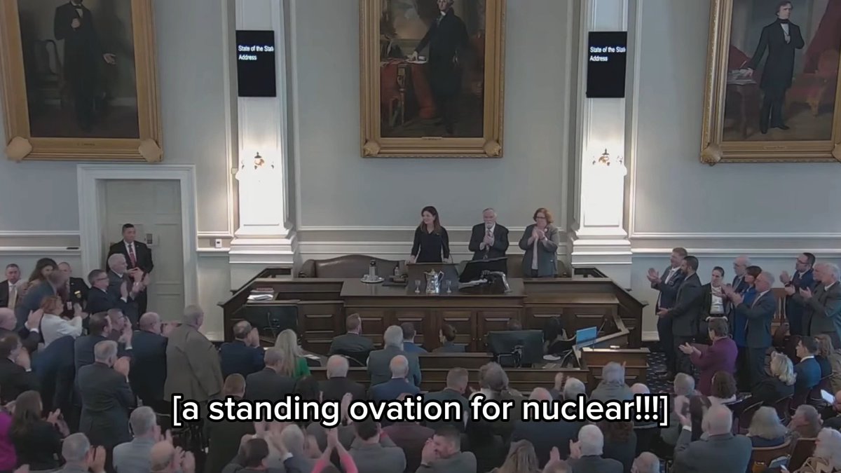 Last week, Gov. Governor Kelly Ayotte gave her State of the State address, and we're not bragging but #nuclear got a standing ovation. She wants to "ensure [New Hampshire] is at the forefront of this pivotal technology." 👏 👇