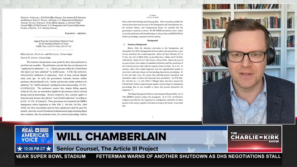 IMPORTANT RULING: NO MORE BOND FOR ILLEGAL ALIENS BEING ARRESTED BY ICE "No, you don't get bond anymore. The context of this decision is ENORMOUS. If you are caught by ICE, you ARE DONE" @WillChamberlain Andrew Kolvet