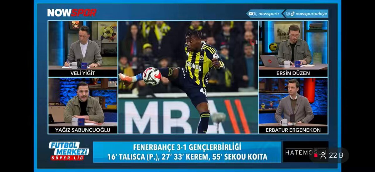 💥🗣️Yağız Sabuncuoğlu : 6 puan fark her zaman endişe yaratır ama bu endişeyi ilk 45 deki oyunuyla sildi süpürdü Fenerbahçe.Şampiyon takım gibi oynadı.