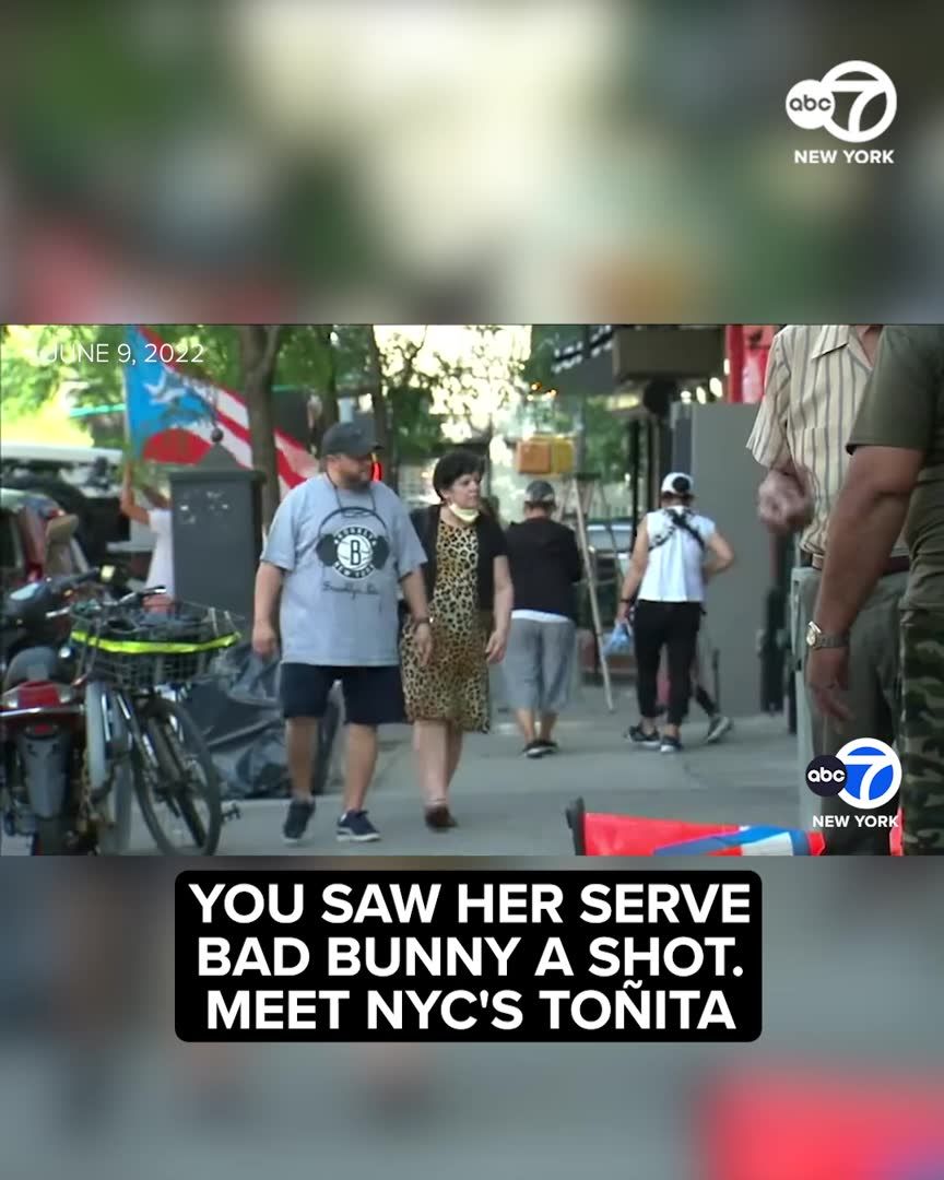 More here 👉️ | You saw Maria "Toñita" Cay give Bad Bunny a shot during his Super Bowl halftime show. Now meet the beloved New Yorker.