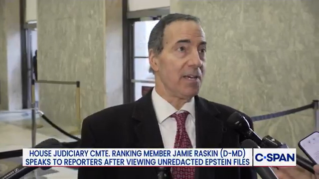 .Rep. Jamie Raskin: "The only redactions should be the names of the victims…They violated that precept by releasing the names of a lot of victims—which is either spectacular incompetence and sloppiness, or…a deliberate threat to other survivors who are thinking about coming forward."