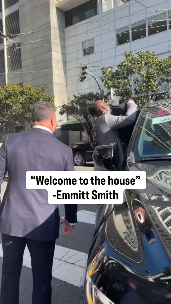 A legendary moment between Hall of Famer Emmitt Smith and the Class of 2026 #profootballhalloffame #superbowl #nflhistory