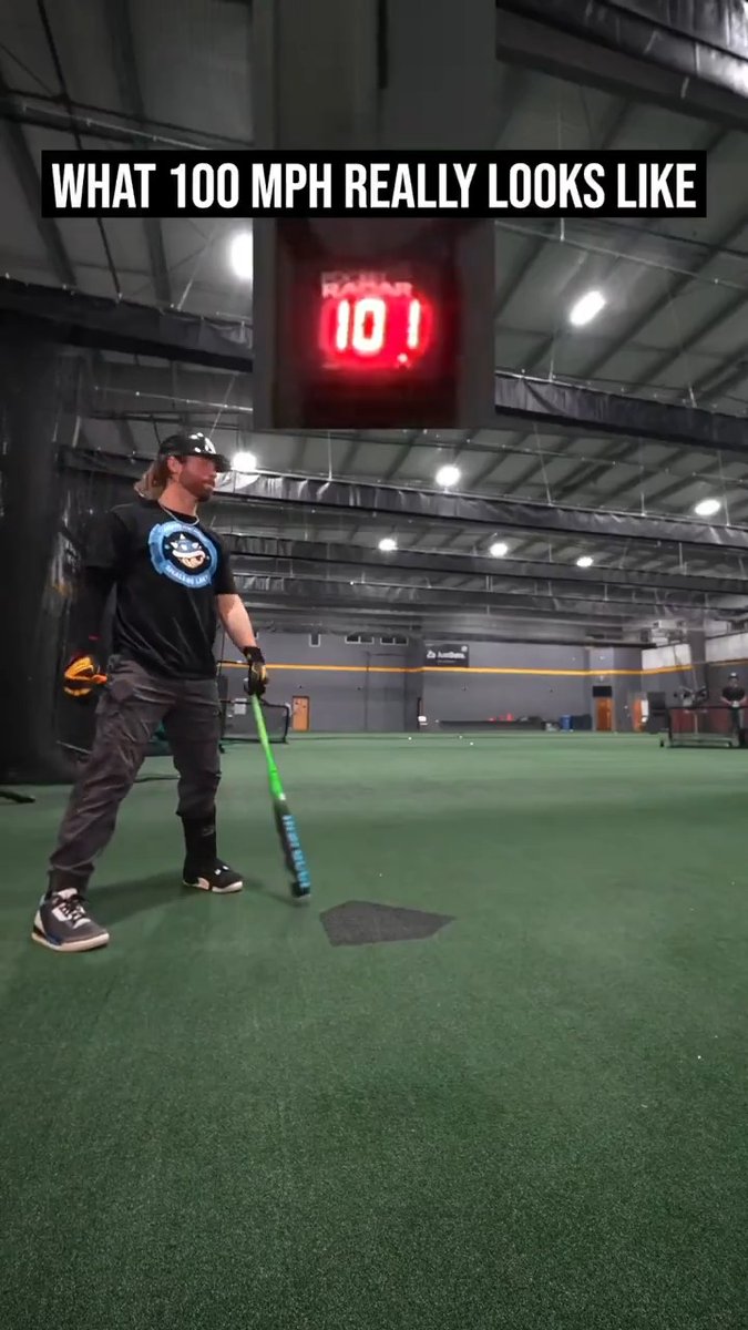 This is what 100 MPH really looks like 🤯 (via The Baseball Bat Bros)