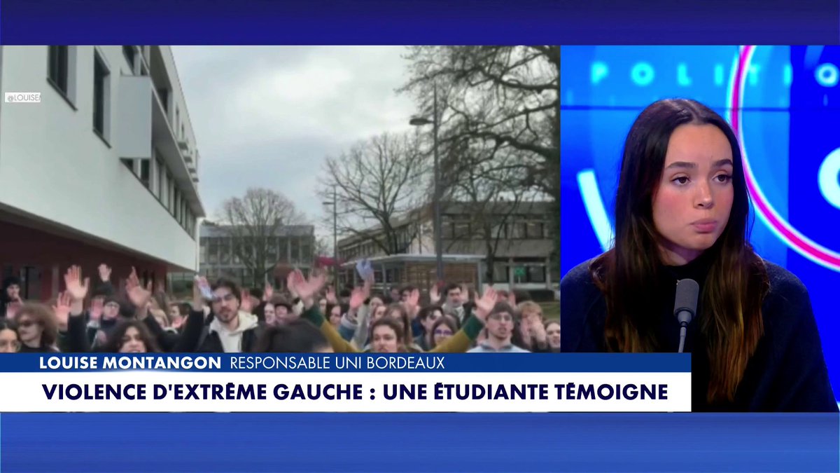 Louise Montangon, responsable à l'UNI Bordeaux, sur son agression par des militants d'extrême gauche : «C'était un déferlement de haine, je n'avais jamais vu ça», sur CNEWS