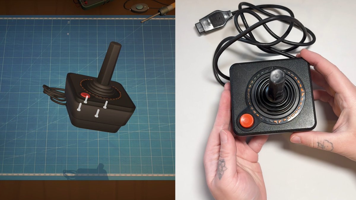 "How accurate is ReStory?" We're showing off the Atari CX40 joystick to see how accurate it is compared to our game, and it was definitely more intimidating! 💛 What #retro consoles or controllers have you taken apart? #cozygame