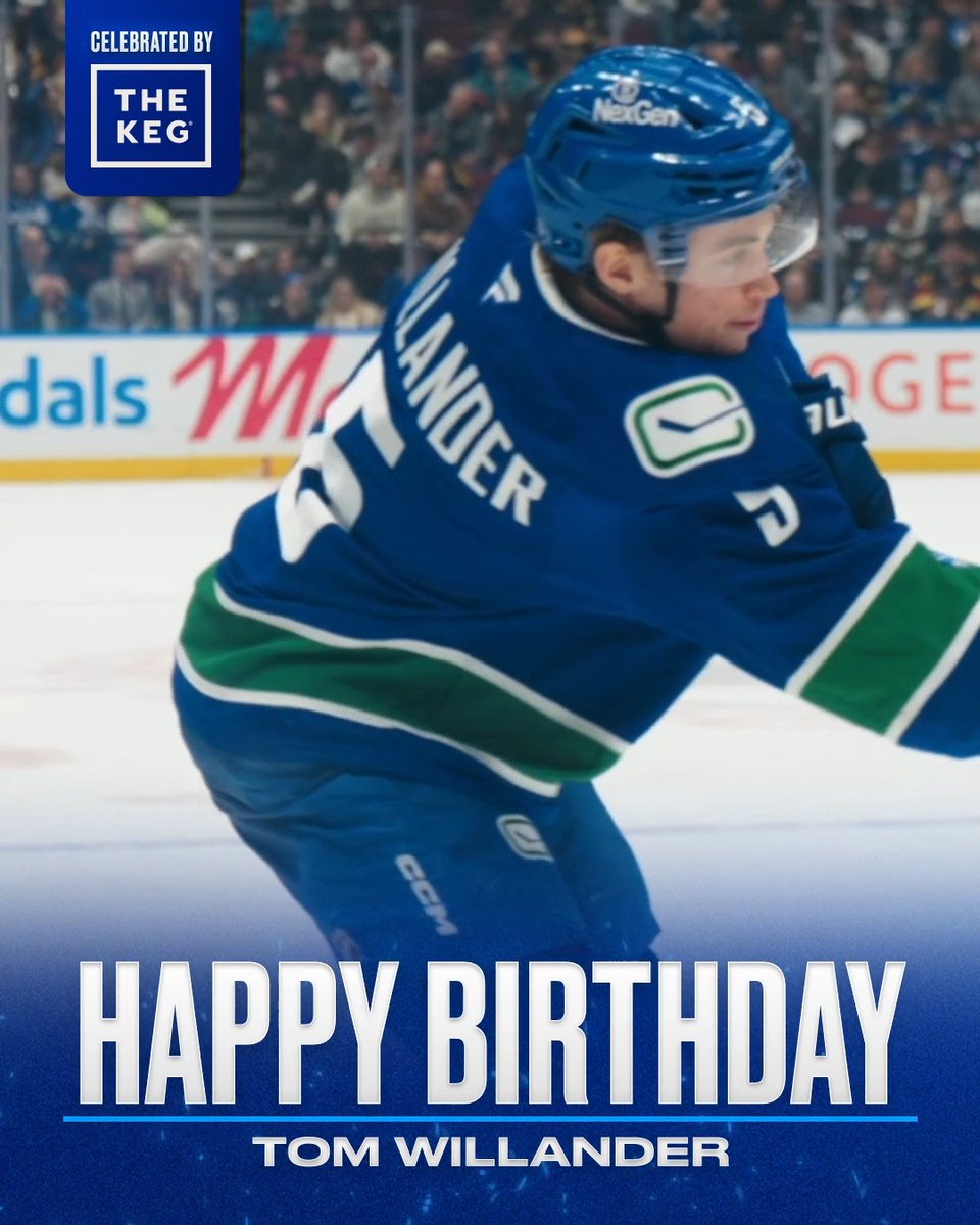 Wishing Tom Willander a happy birthday! 🥳 #Canucks | The Keg