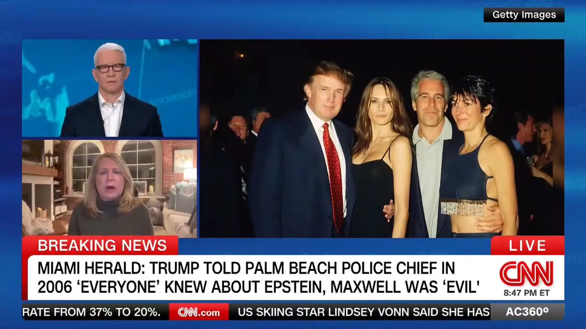 Investigative Miami Herald reporter Julie K. Brown reports on what then-citizen Trump allegedly told the Palm Beach police chief some 20 years ago that "everybody knew" about Epstein, and that they should "take a good look at Maxwell" because she was an "operative" and "evil."