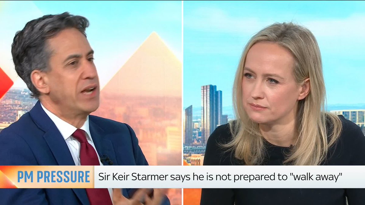 Energy Secretary Ed Miliband tells his Labour colleagues to ' following claims Health Secretary Wes Streeting was working with Anas Sarwar, after the Scottish Labour Leader called for Starmer's resignation 📺 Sky 501