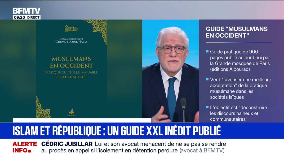"Nous avons voulu faire œuvre de clarification", explique le recteur de la Grande Mosquée de Paris après la publication de l'ouvrage "Musulmans en Occident"