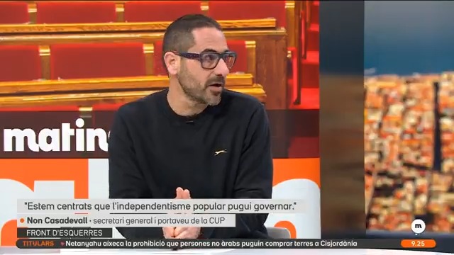 "En qualsevol proposta que no tingui l'independentisme com a punt central, no ens hi trobaran." Non Casadevall, CUP, diu que el projecte de Rufián "no sembla centrat en Catalunya" i que "sembla centrat a apuntalar i servir l'estat espanyol" #Matins3Cat