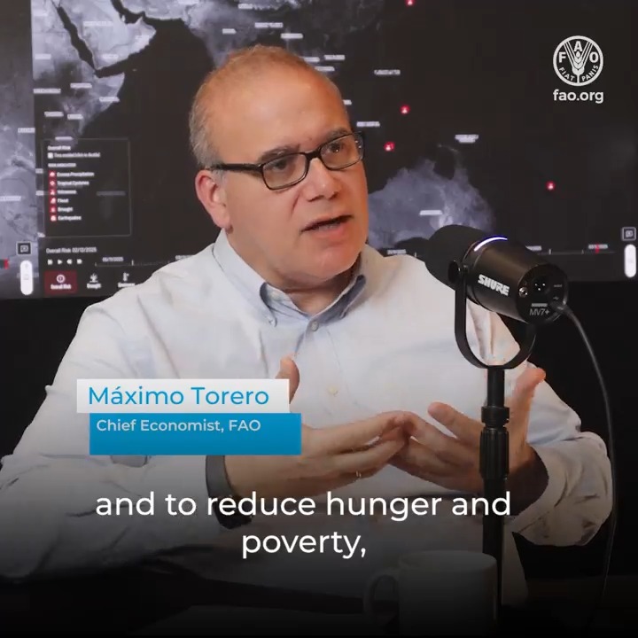 🎙️Food and Agriculture Organization's new podcast, “The Work We Do” is out! On episode 1 Maximo Torero explains why building stronger, more resilient agrifood systems matters for everyone’s future. 🎧 Tune in now to discover how food security connects to global stability!