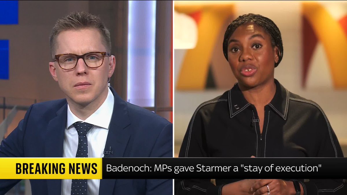 "His MPs have given him a stay of execution" Conservative Leader Kemi Badenoch says Keir Starmer's position is 'untenable' following the Mandelson scandal 📺 Sky 501, Virgin 602, Freeview 233 and YouTube