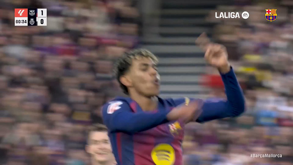 A rocket of a goal from our starboy 🚀💎 #BarçaMallorca | #LaLigaHighlights