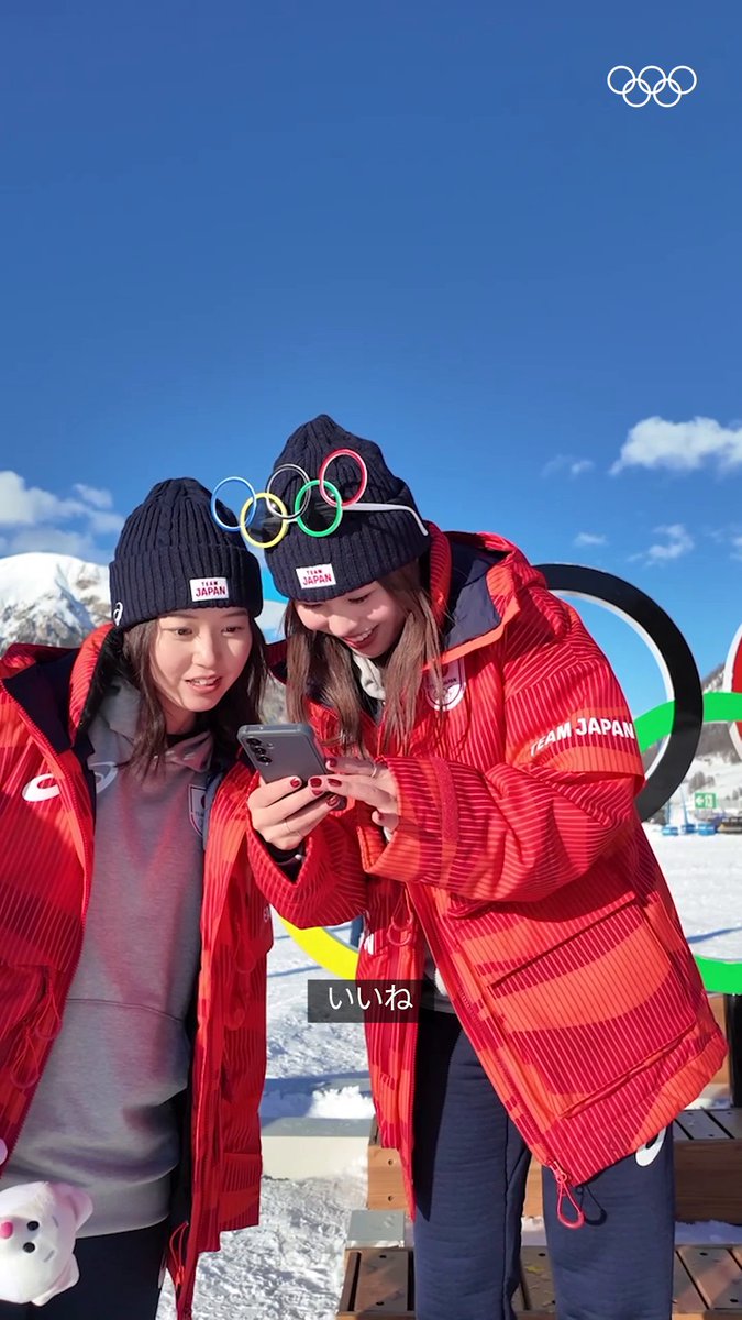 ティナがファン・ビレッジで見つけたのは...👀 フリースタイルスキー女子モーグルに出場予定の中尾春香選手と藤木日菜選手🫶✨ フリースタイルスキー・モーグルの予選は本日からスタートしています🤩🙌 #オリンピック #ミラノ・コルティナ2026