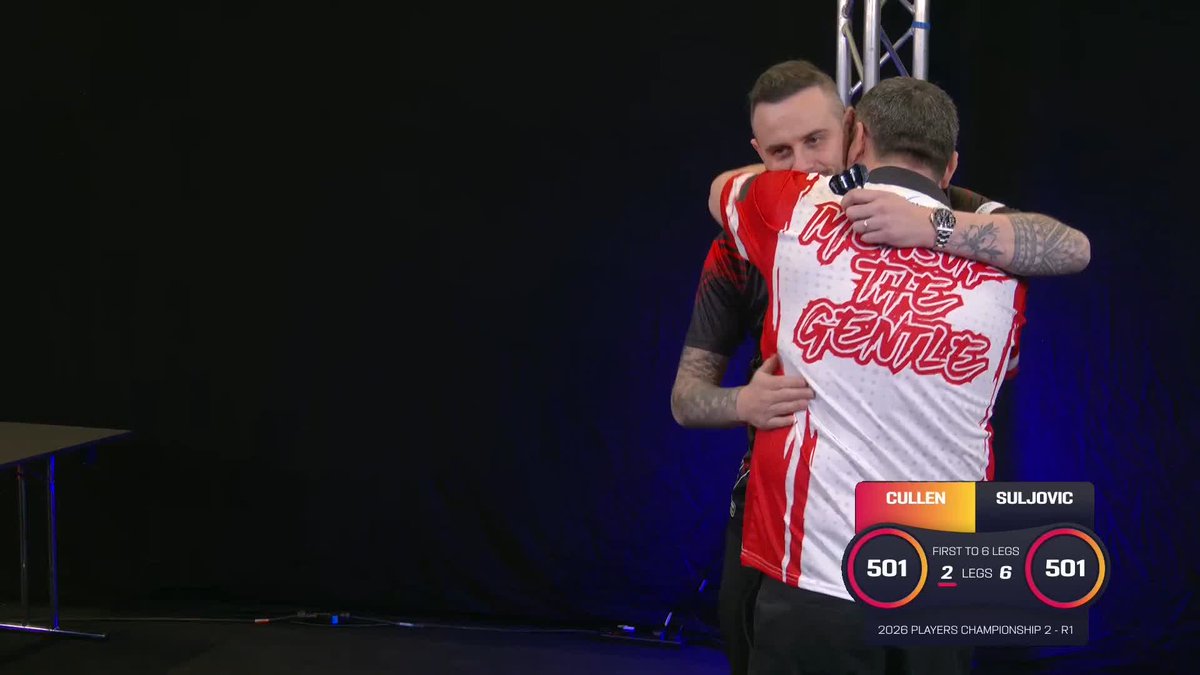 SULJOVIC DOWNS CULLEN! Mensur Suljovic once again sees off Joe Cullen, as The Gentle beats The Rockstar 6-2 in his opening round game of #PC2! 📺 #PC2